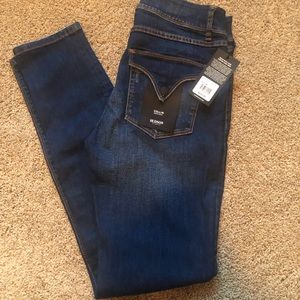 Hudson Collin Midrise Skinny Destructed Jeans